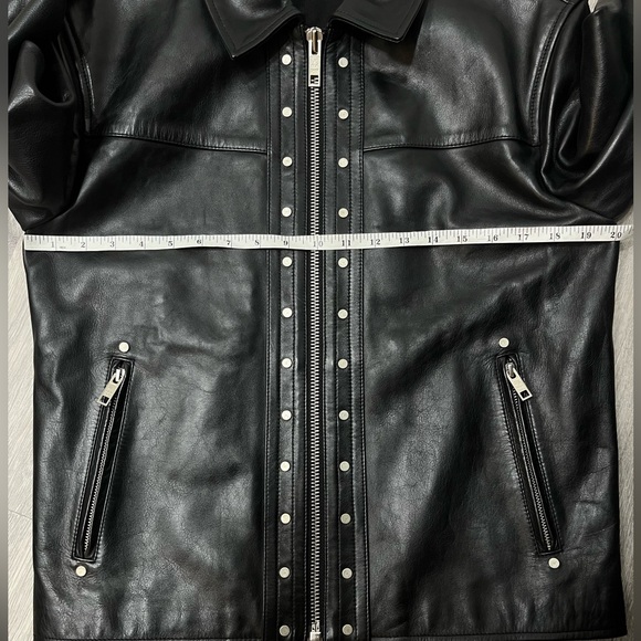 BLK DNM Studded Leather Jacket Black Mens Size M Medium - Picture 16 of 16